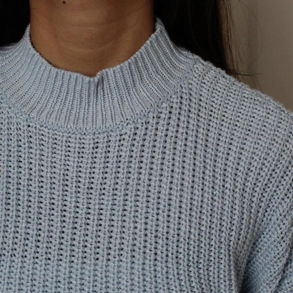 Light Blue Turtleneck Sweater - Picture 3 of 5